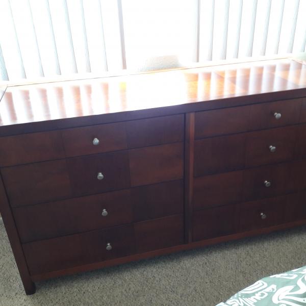 Photo of 8 Drawer Dresser, Night Table and 2 Lamps