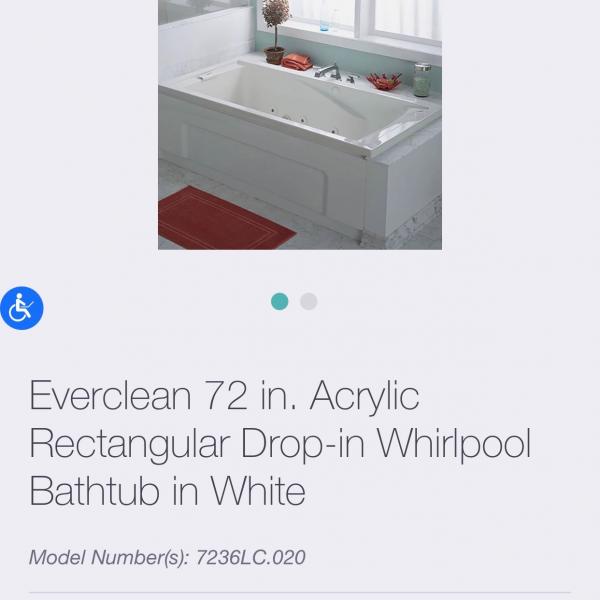 Photo of American Standard Everclean 72in Whirlpool 