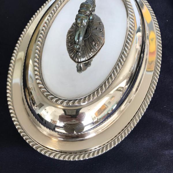 Photo of Antique silver plated server.  