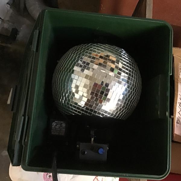 Photo of Large Motorized Disco Ball and Light