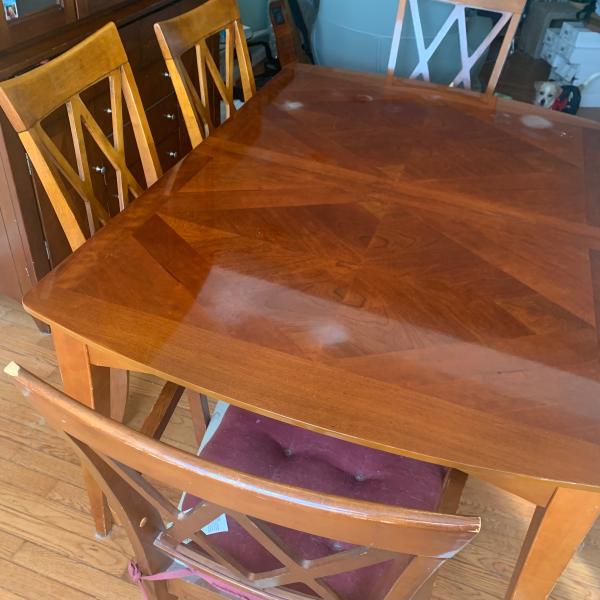 Photo of Solid wood dinner table with 6 chairs