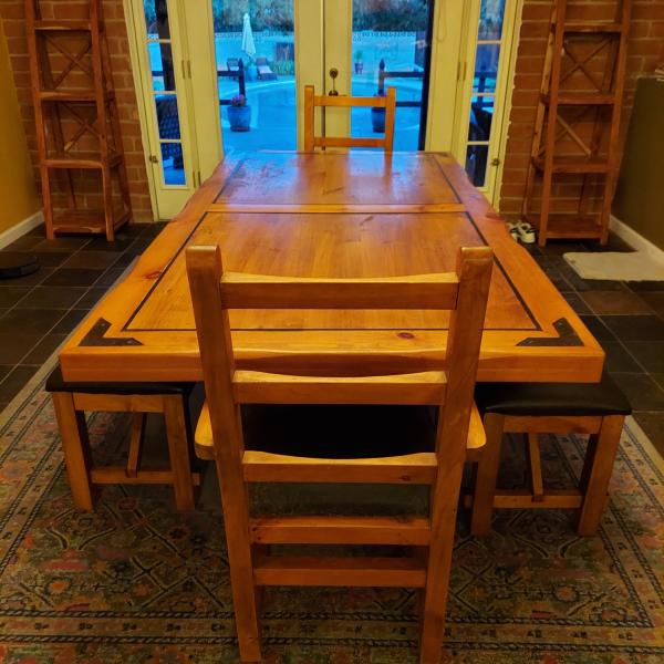 Photo of solid wood dining table