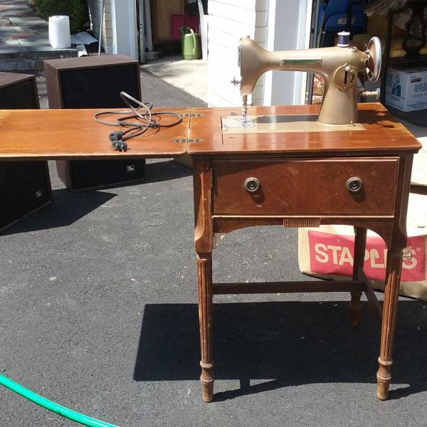 Photo of Antique Westinghouse Sewing Machine & Table
