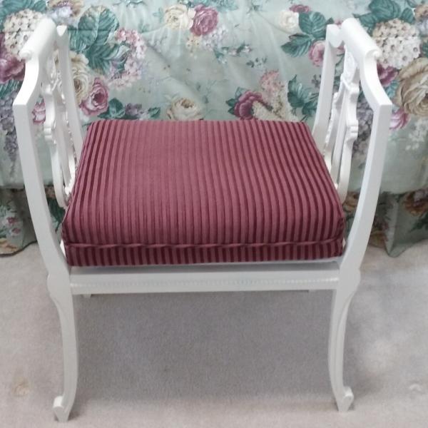 Photo of Vintage Painted Wood Lyre Bench