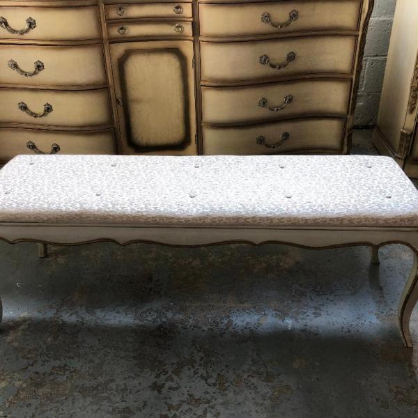 Photo of vintage upholstered bench