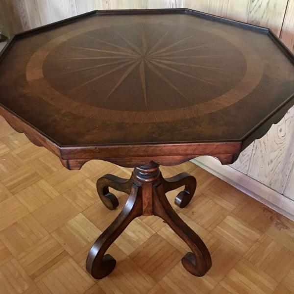 Photo of Beautiful Wood Inlay End Table.  
