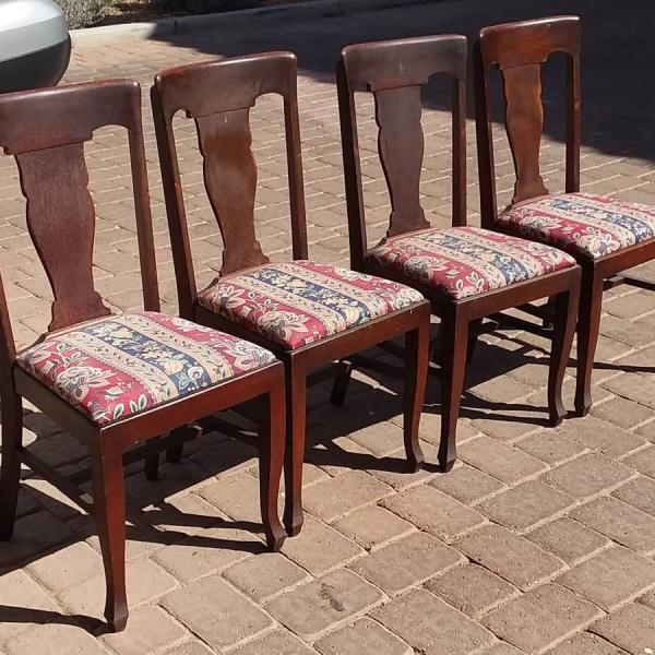 Photo of Set of 4 Antique Oak T Back Chairs -Very Heavy and Solid