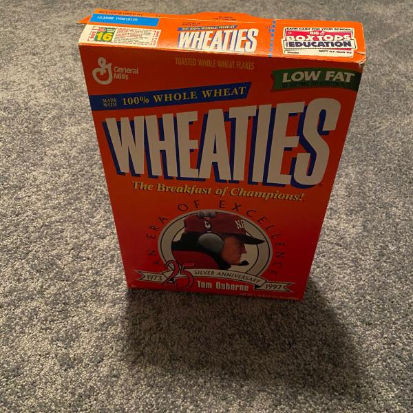 Photo of Wheaties Cornhuskers Tom Osborne Cereal Box