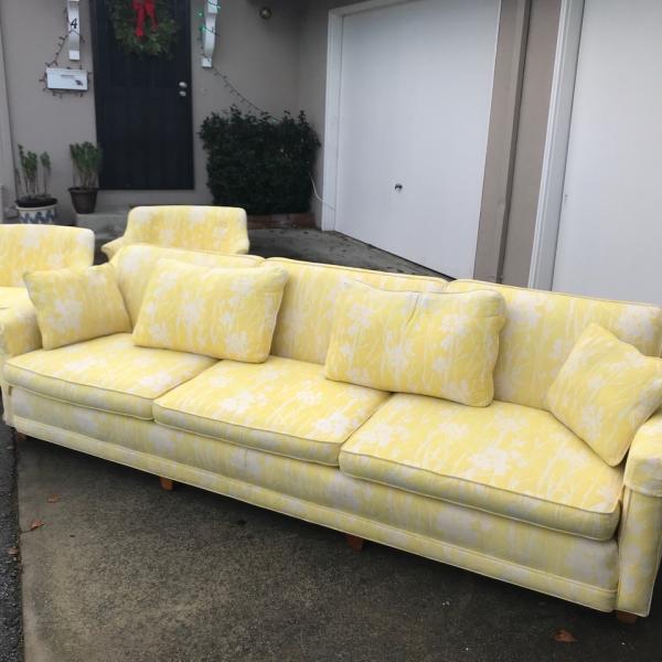 Photo of Yellow  sofa and 2 armchairs