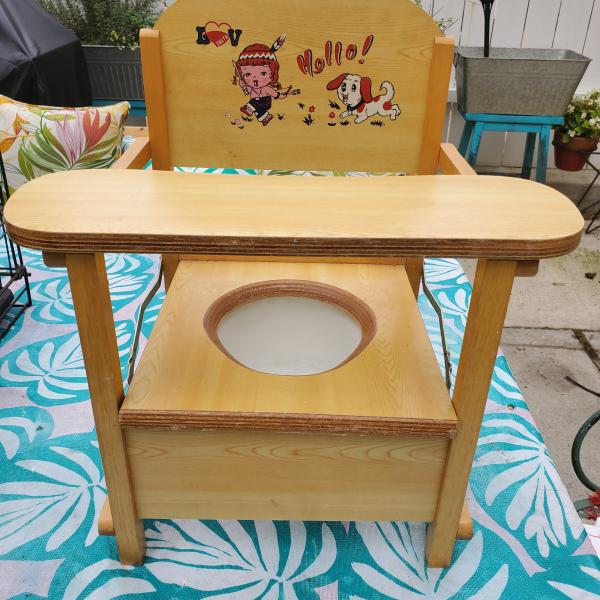 Photo of Vintage Baby's Wooden Potty Seat