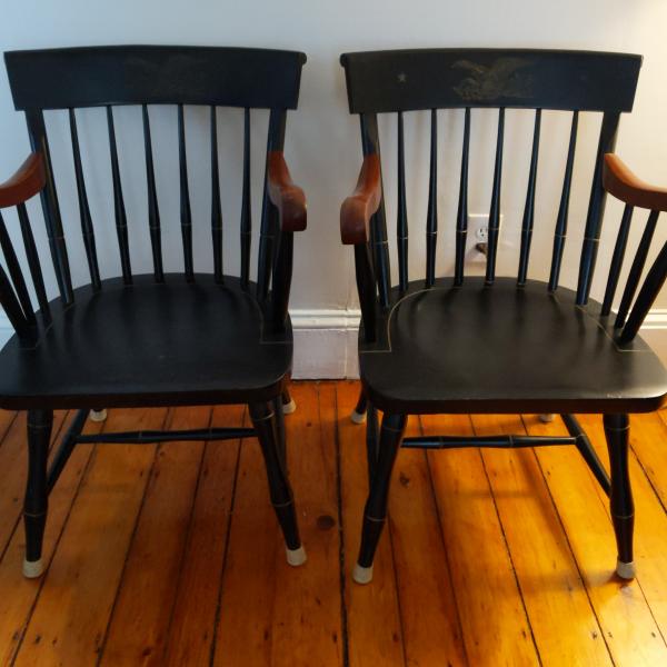 Photo of Nicholas and Stone arm chairs. Vintage