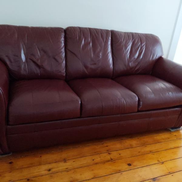 Photo of Leather Sleeper Sofa Queen Size. Couch