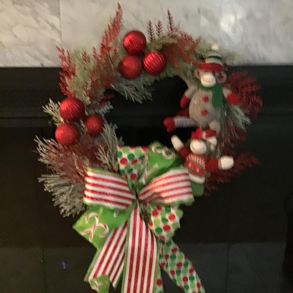 Photo of Sock Monkey Christmas wreath 