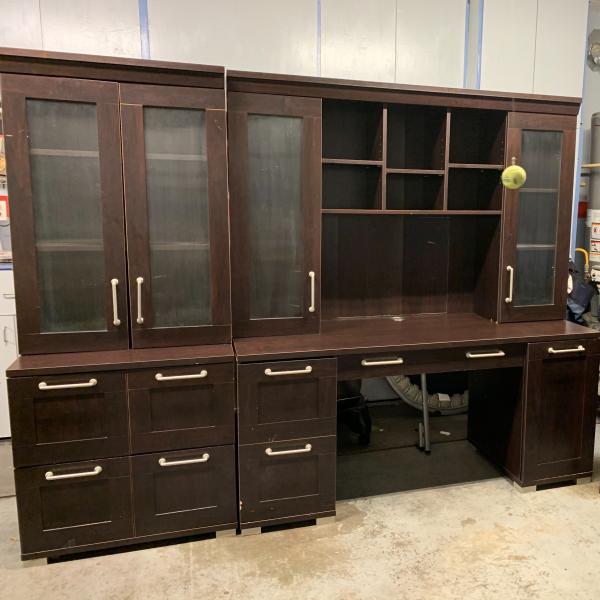 Photo of Desk with Hutch and Wall Unit