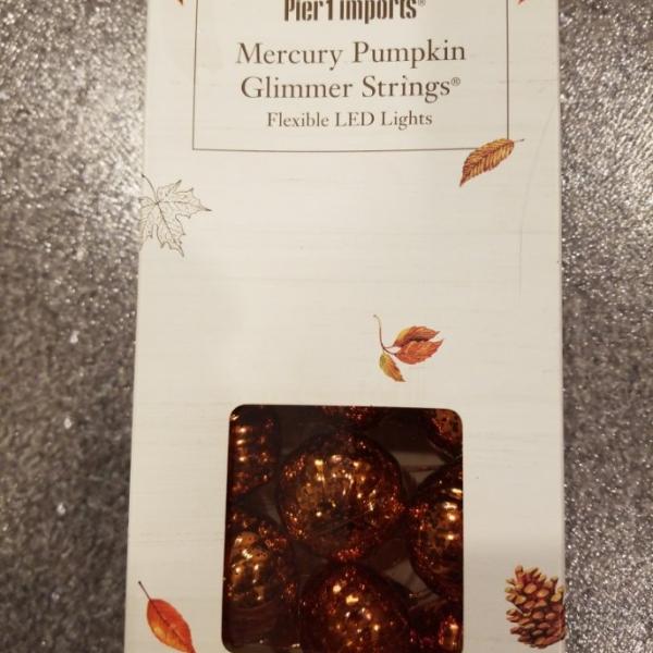 Photo of Pier 1 Imports Mercury Pumpkin Glimmer Strings Flexible LED Lights (2 boxes)