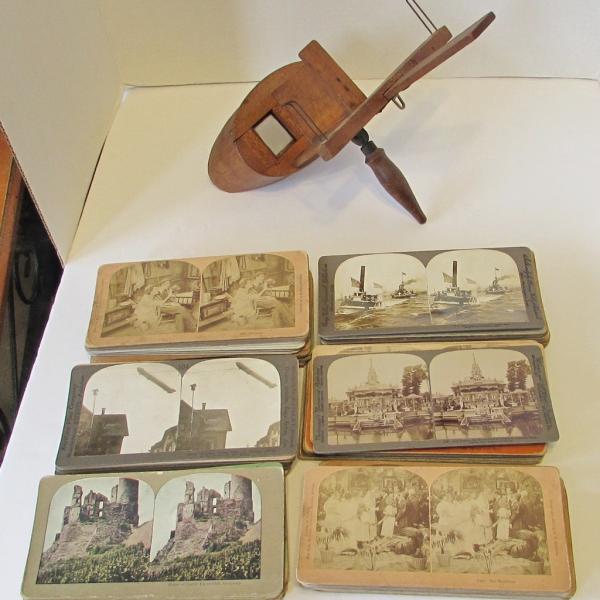 Photo of Antique Stereoopticon Viewer + 140 Cards