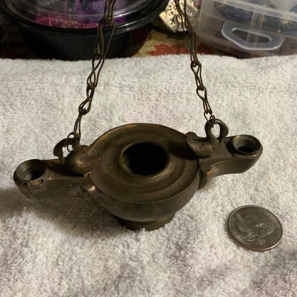 Photo of 2 Antique oil lamps used in Victorian  times on Christmas trees