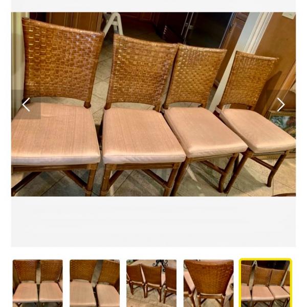 Photo of Estate Moving Sale/ 4 Leather Woven  Chairs