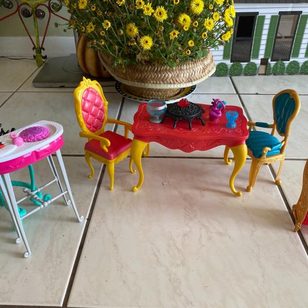 Photo of  Barbie Furniture and Dolls,  Scooter, small fish tanks, Helmets