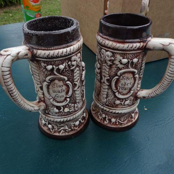Photo of #10, 2 Ceramic Craft Mugs, 1960's 