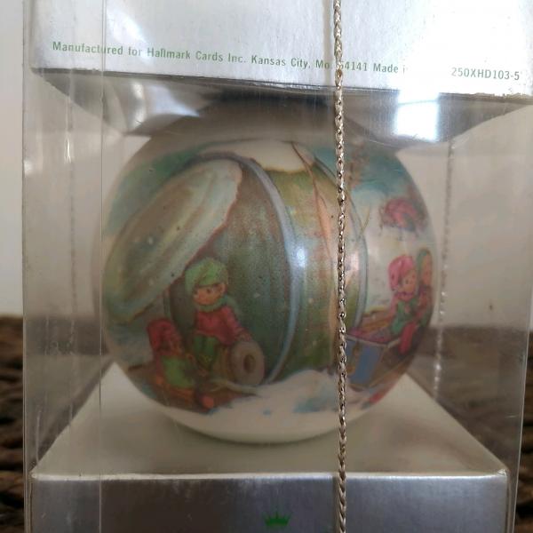 Photo of Vintage Hallmark Christmas bulb with Elves