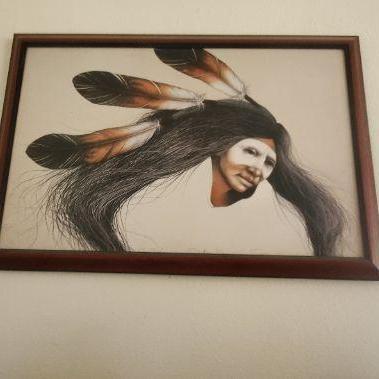 Photo of Native American with Feathers