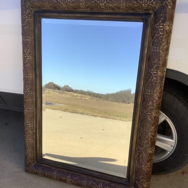 Photo of Large Metal Decorative Framed Beveled Mirror