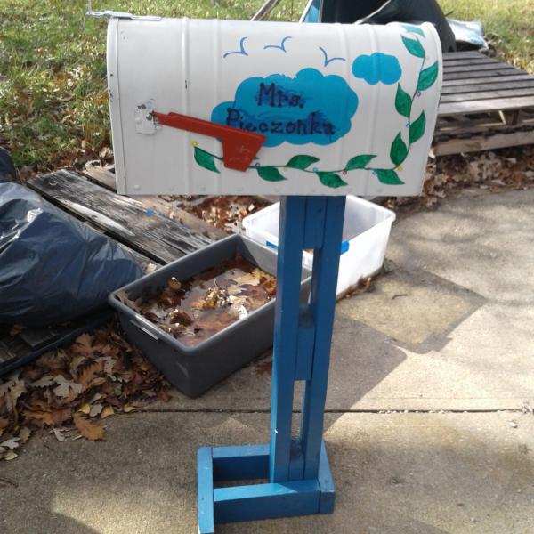 Photo of Large Mailbox Oversize Roadside Post Mounted Mail Street Postal Box Metal