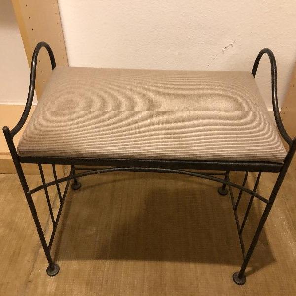 Photo of SMALL UPHOLSTERED IRON BENCH