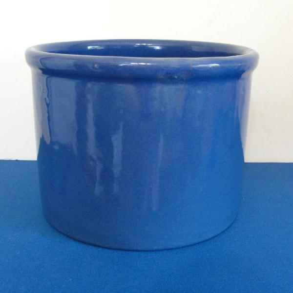Photo of LARGE Antique Stoneware Cobalt Blue Glazed Storage Crock