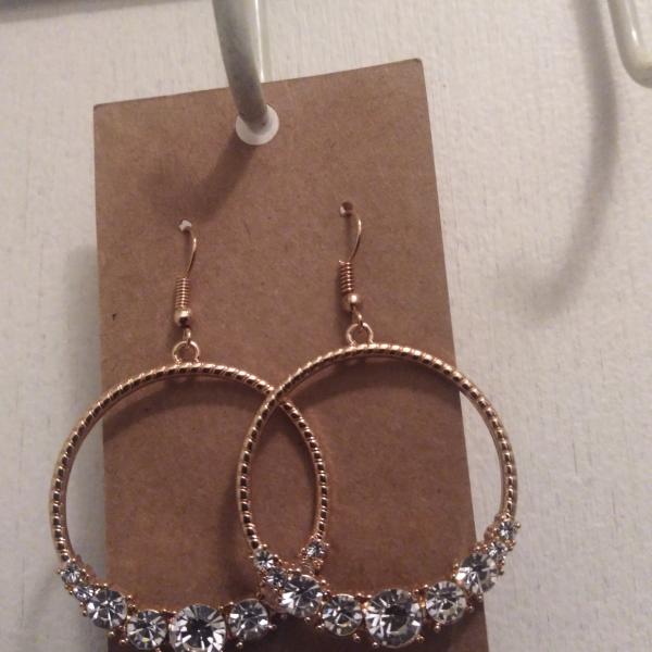 Photo of Gold Rhinestone loop earrings