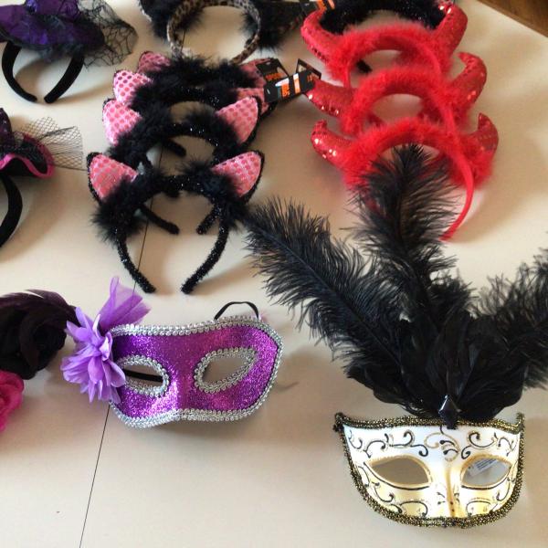 Photo of lot of 20 NEW masks/headbands masquerade Mardi Gras carnival Halloween