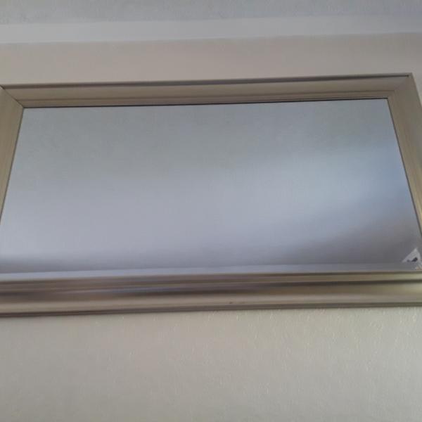 Photo of LARGE GOLD TRIM MIRROR with BEVELED EDGE PERFECT CONDITION 