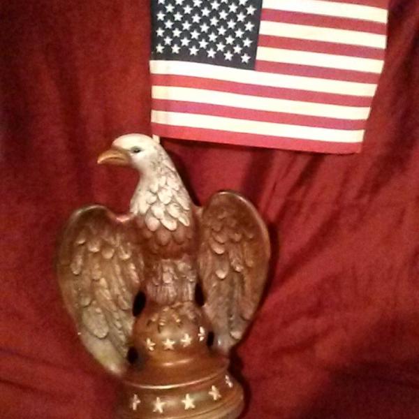 Photo of Ceramic eagle flag holder