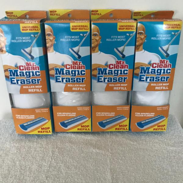 Photo of 4 Brand New Mr Clean Magic Eraser Roller Mop Heads 