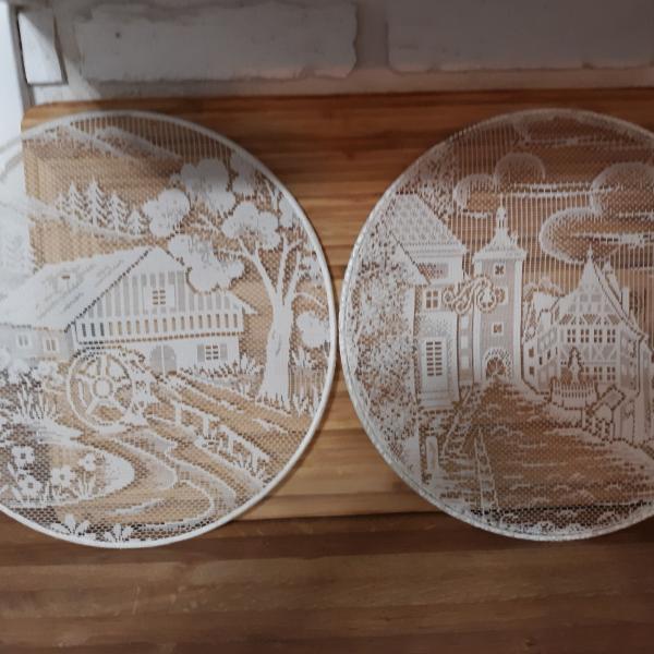 Photo of $10 For Two Beautiful German 12 inch Lace Wall Hangings