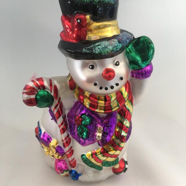 Photo of Christmas Ornament Glass Snowman 9" - 1998