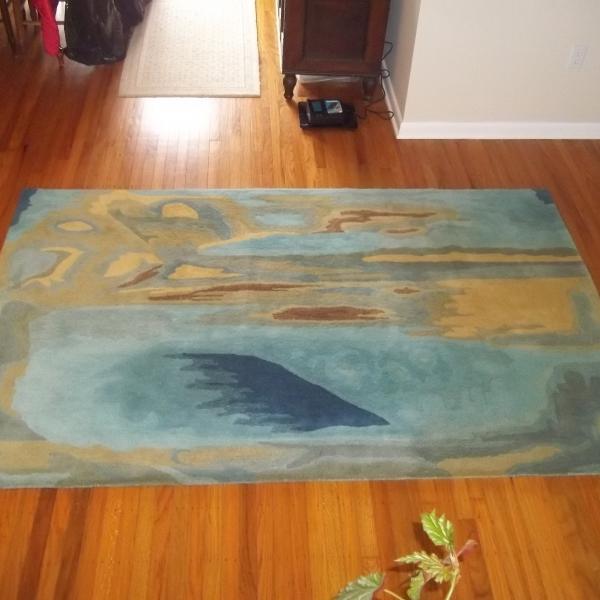 Photo of  5x8 Area Indoor Rug Carpet - Trans-Ocean Liora Manne Hand-Tufted Wool Blue Gold