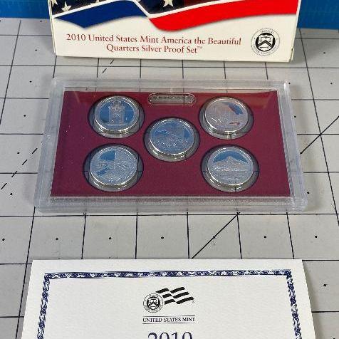 Photo of Lot #33 2010 US Mint America the Beautiful Quarters Silver Proof Set 