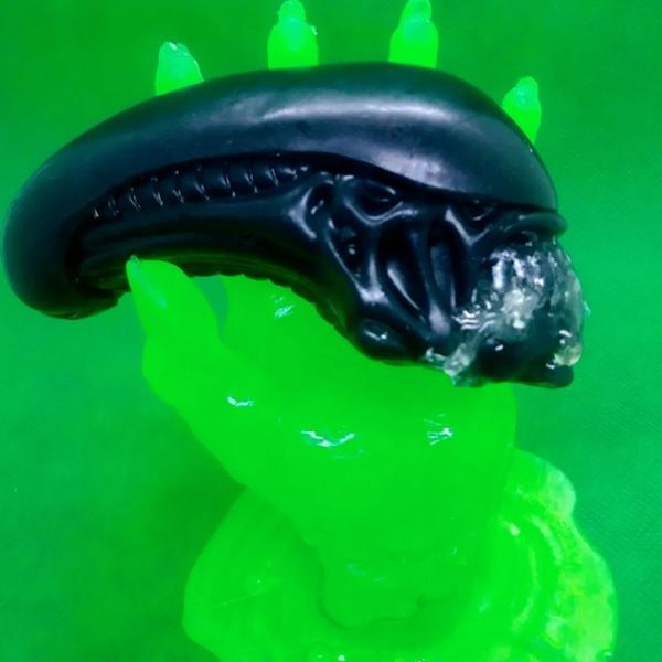 Photo of Alien Xenomorph Head Soap - Glow in the Dark! W/ Activated Charcoal! 