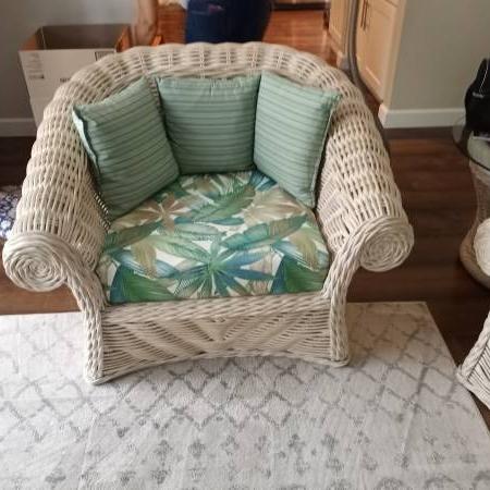 Photo of 6 Piece White Wicker Living Room Furniture