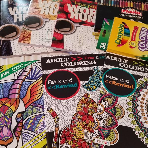 Photo of Assort word search and adult coloring books