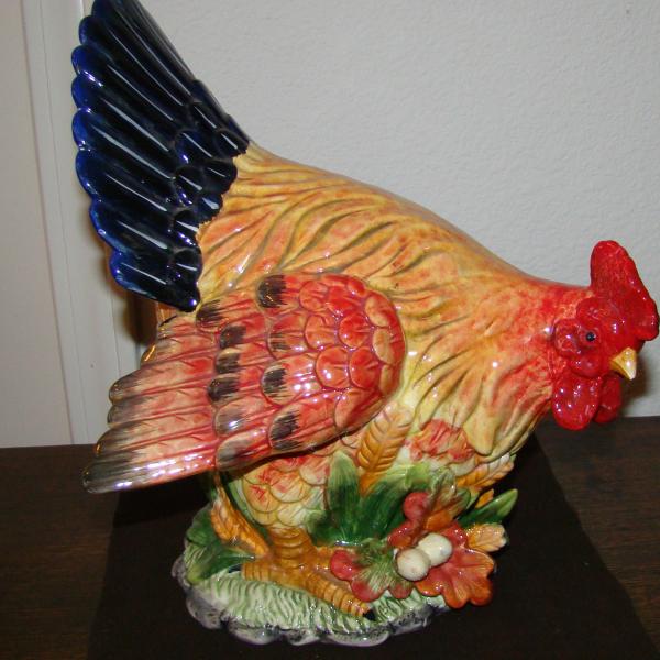 Photo of Hand Painted Colorful ceramic chicken hen