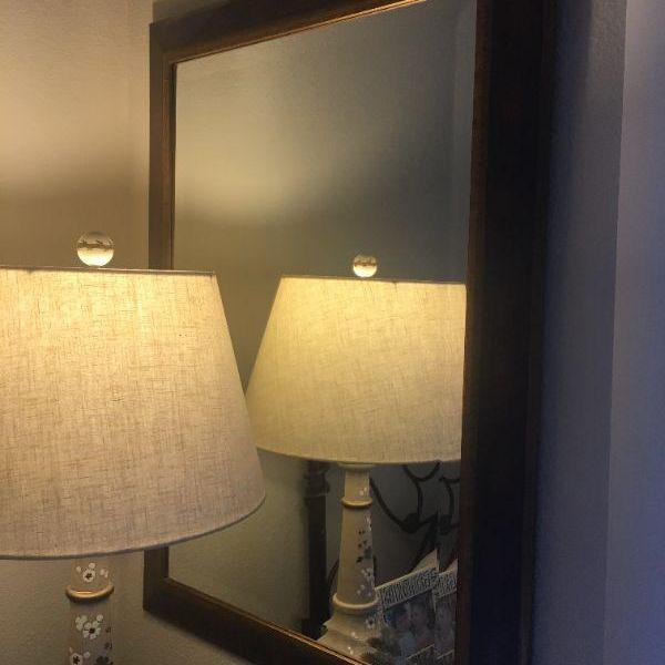 Photo of Wood Framed Beveled Mirror