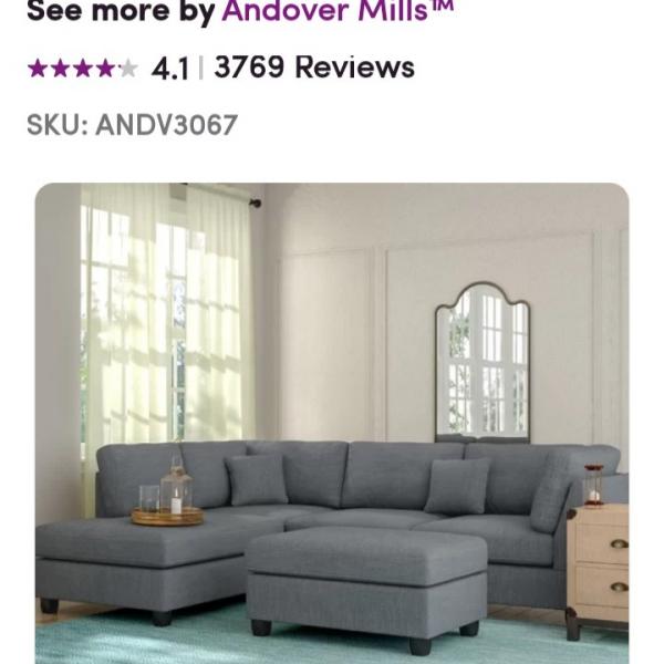 Photo of NEW GRAY SECTIONAL