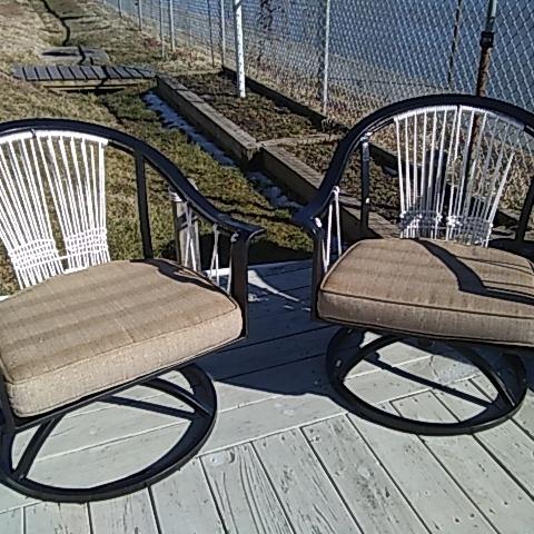 Photo of 2 Deck Chairs- Metal swivel 