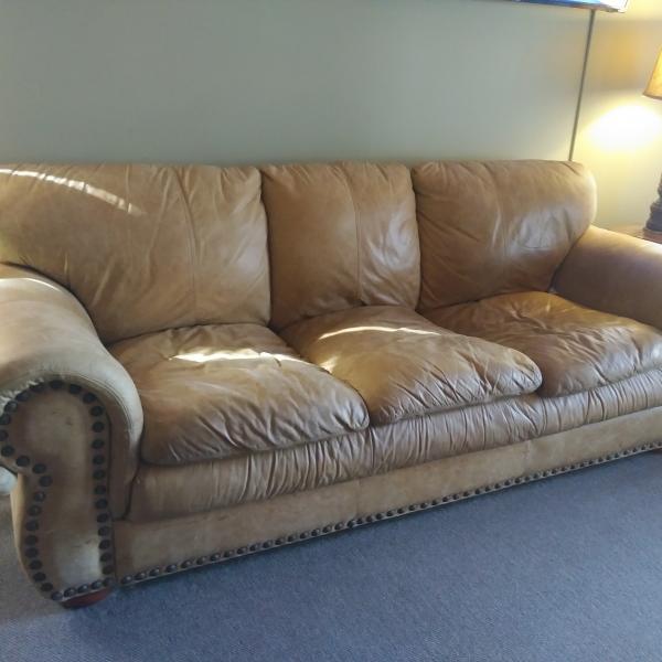 Photo of Top grain leather couch