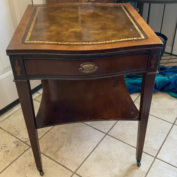 Photo of  Antique Leather top federal table 