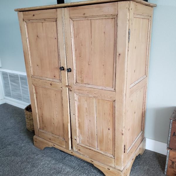 Photo of English Pine Antique Armoire/Cabinet
