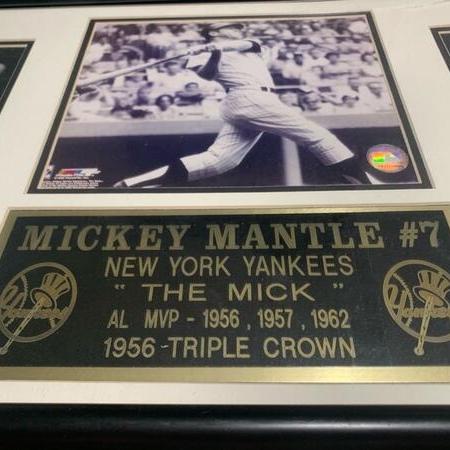 Photo of Mickey Mantle #7 36x16 frame register.